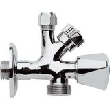 Wiesbaden Caral Complete set knijp handdouche met slang en hoekstopkraan 1