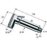 Wiesbaden Caral Complete set knijp handdouche met slang en hoekstopkraan 1