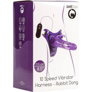 10 speed vibrator harness-rabbit dong