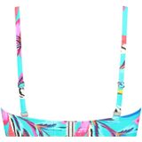 Cyell - Bandeau Bikinitop - Turquoise/Roze - Voorgevormd - Softcups