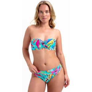Cyell - Bandeau Bikinitop - Turquoise/Roze - Voorgevormd - Softcups