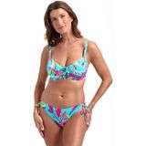 Cyell niet-voorgevormde beugel bikinitop turquoise/roze