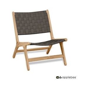 Applebee - Luc Armless Lounge Chair - Loungestoel - Natural Charcoal - Teakhout
