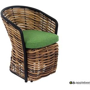 Stoel Applebee Cocoon Dining Arm Chair 60 Mocca Green