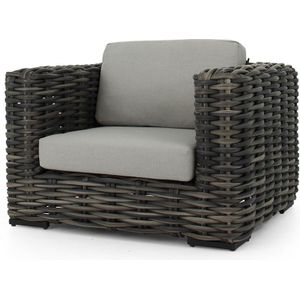 Loungestoel Applebee Elements XL Black Wash Lounge 114 Wicker Black Wash Pebble Grey