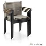 Stoel Applebee Jakarta Dining Arm Chair 56 Black Grey