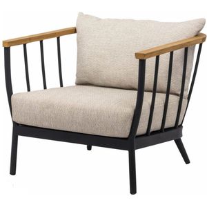 Applebee - Condor Lounge 78 - Loungestoel - Aluminium - Black - Natural Oak
