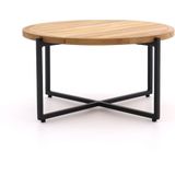 Apple Bee Condor lounge koffietafel Ø 74cm (h: 38) , Grijs - Antraciet,Natural Teak ,  Aluminium  , 74cm