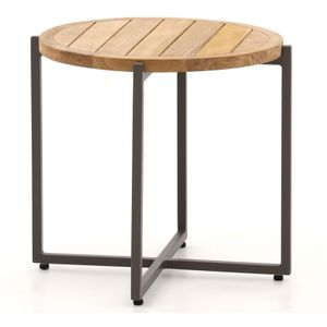 Bijzettafel Applebee Condor Coffee Table 54 x 50 Aluminium Teak Taupe Natural