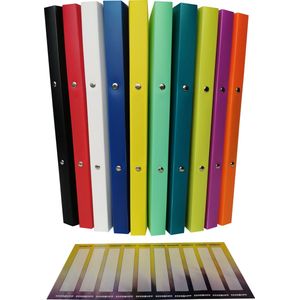 10x EXXO-HFP # 21200- Flexibele 2-Ringsband- Ring Ø 16mm- Rug 22mm - 10 Vette Parel Kleuren -Assorti