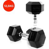 Core Power Rubber Hex Dumbbells - 12,5 kg (per paar)