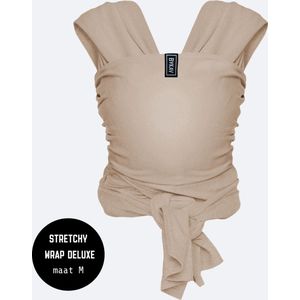 ByKay Stretchy Wrap Deluxe Ergonomische Draagdoek - Rekbare Draagdoek voor Newborn tm 18kg - 100% Organisch Katoen - Buik- en Heupdragend - Sand - Maat M