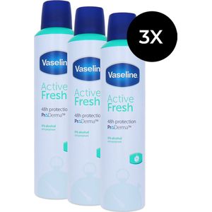 Vaseline ProDerma Active Fresh Deodorant Spray - 3 x 250 ml