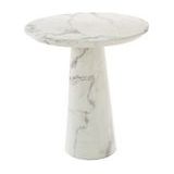 Side Table POLSPOTTEN Disc Marble Look White