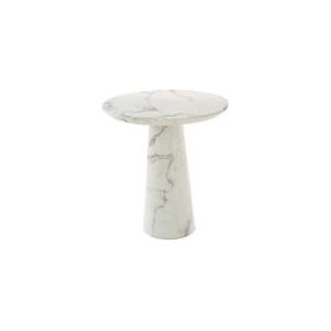 Side Table POLSPOTTEN Disc Marble Look White