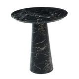 Side Table POLSPOTTEN Disc Marble Look Black