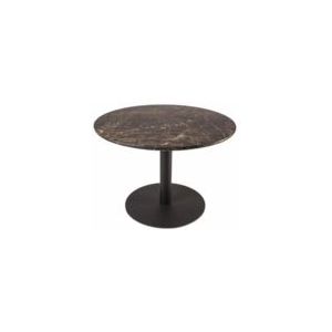 Dining Table POLSPOTTEN Slab Round Marble Look Brown