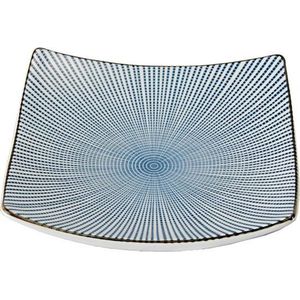 Tokyo Design Studio - Klassiek Japans Vierkantbord Sendan Tokusa Blue - 18,8 x 18,8 cm