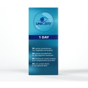 Unicare daglenzen -1,00 - 30 stuks - zachte contactlenzen dag