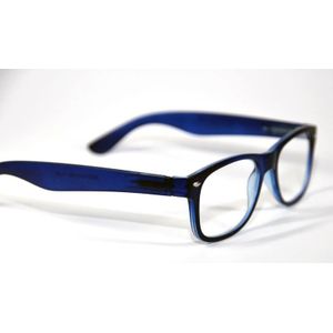 Melleson Optics Leesbril Wayfarer Mat Blauw +1.50