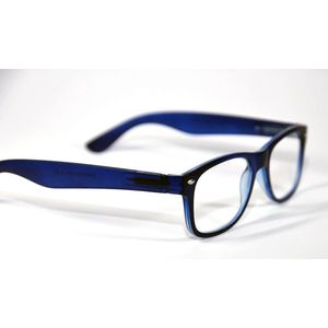 Leesbril wayfarer mat blauw +2.00