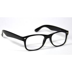 Melleson Optics - Leesbril Wayfarer - Glans Zwart - +1.00
