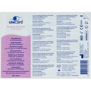 Unicare Rinsing solution 0.9% NaCI 30 stuks 30st