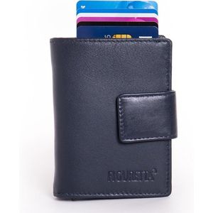 Figuretta Cardprotector Leren Portemonnee met RFID Bescherming Heren Billfold Blauw