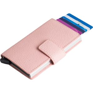 Figuretta Leren Cardprotector RFID Compact Creditcardhouder - Dames - Roze