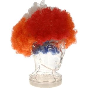 Free And Easy Pruik Afro Holland Unisex Rood/Wit/Blauw/Oranje One-size