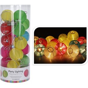 Party Lighting - LED Lampionnen - 20 stuks - 10,75 m lang - Gekleurd