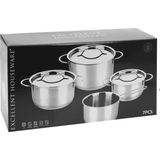 7-delig Pannenset van rvs