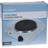 Kookplaat Basic Ø 16 cm Elektrisch wit enkel pits 1000W 5-standen 22 x 22 x 7 cm