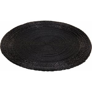 1x stuks placemats/onderleggers zwart rond D35 cm - Diner/kerstdiner tafel placemats
