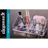 Eleganza - Make-up Organizer - Transparant - Kunststof - 4 Grote en 12 Kleine Compartimenten