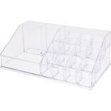 Eleganza - Make-up Organizer - Transparant - Kunststof - 4 Grote en 12 Kleine Compartimenten