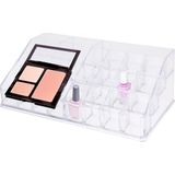 Eleganza - Make-up Organizer - Transparant - Kunststof - 4 Grote en 12 Kleine Compartimenten