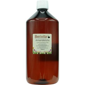 Amandelolie Puur Liter - Koudgeperste, Zoete Amandel Olie voor Huid en Haren - Sweet Almond Oil - PET Fles