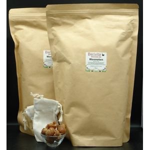Wasnoten 3kg met 4 Waszakjes - Zeepnoten - Natuurlijk Wassen - 4x750gr