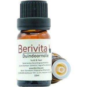 Duindoornolie Puur 10ml Druppelfles - Huidolie en Gezichtsolie - Sea Buckthorn Oil