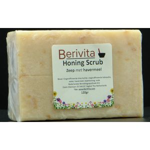 Honing Scrubzeep 120gr met Haver - Natuurlijke Scrub Zeep met Shea Butter, Honing en Havermout