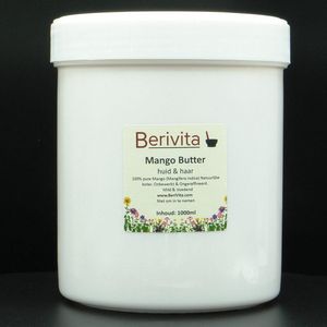 Mango Butter Puur 1 Liter Pot - Onbewerkte Mangobutter voor Huid en Haar