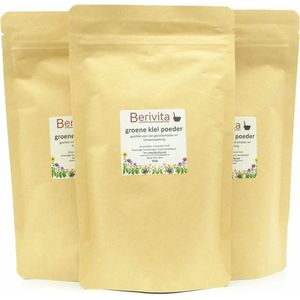Groene Kleipoeder 3x200gr - Puur Illiet Poeder - Voor Klei Masker of Lichaamspakking
