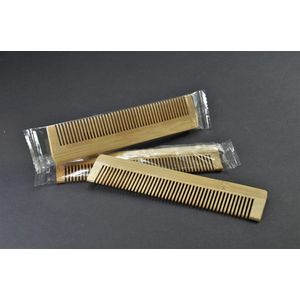 3x Haarkam Hout Bamboe Recht - 100% Natuurlijke Kam - 13,5cmx3,5cm