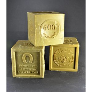 Marseille Zeep 3x600gr met 72% Olijfolie - Blokken Groene Marseille Zeep