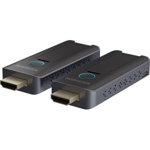 Marmitek Stream S1 Pro - Draadloze HDMI kabel - Stuur draadloos HDMI signaal door - Sluit een laptop draadloos aan op een beeldscherm/beamer - Draadloos presenteren - 1080p - Draadloos HDMI