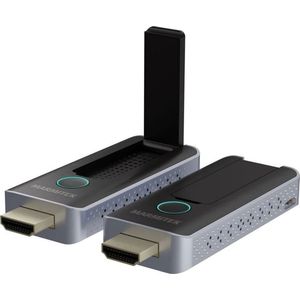 Marmitek Draadloos HDMI Presentatie Systeem - Stream S2 Pro - Draadloze HDMI - AirPlay & Miracast - Sluit je laptop draadloos aan op een beeldscherm - Schakel tussen transmitters met één druk op de knop - Tot 20 meter