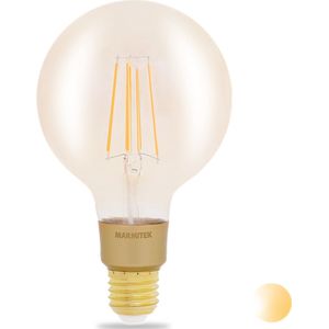 Marmitek GLOW LI - Smart Wi-Fi LED filament bulb L - E27 | 650 lumen | 6 W = 40 W - SmarTVerlichting Transparant