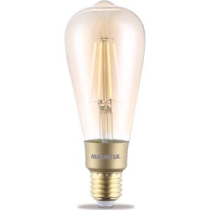 Marmitek GLOW XLI - Smart Wi-Fi LED filament bulb XL - E27 | 650 lumen | 6 W = 40 W - SmarTVerlichting Transparant