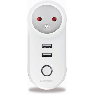 Marmitek Slimme Stekker - Power SI - Wifi Stekker - Wifi Stopcontact - Wifi Schakelaar Smart Home - 2 x USB - Energiemeter - Belgisch type (pin-aarde)